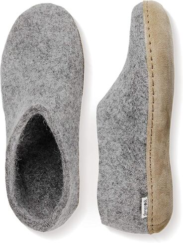 Glerups Wool Shoe Leather Outsole Grey EU 39 (US Women's 8.5-9) Medium in Kuwait