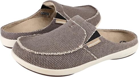 شبشب رجالي مع دعم للقوس، شبشب منزلي من القماش للرجال في الأماكن المغلقة والمفتوحة، زلاقات مريحة سهلة الارتداء، أحذية منزلية لتقويم العظام مع نعل مطاطي مضاد للانزلاق in Kuwait