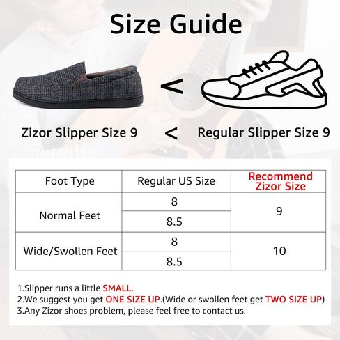 Zizor Men's Lightweight House Slipper with Memory Foam, Cozy Closed Back Bedroom Slipper for Indoor Outdoor, Gift for Father/Dad in Kuwait