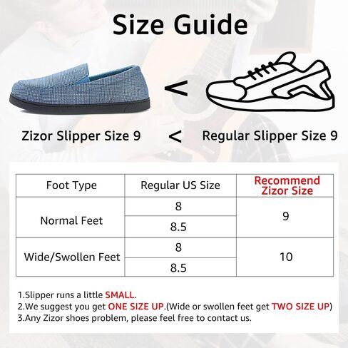 Zizor Men's Lightweight House Slipper with Memory Foam, Cozy Closed Back Bedroom Slipper for Indoor Outdoor, Gift for Father/Dad in Kuwait