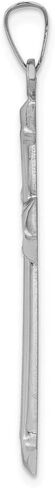 14k White Gold and Textured Cross Pendant Charm - 38mm x 21mm in Saudi Arabia