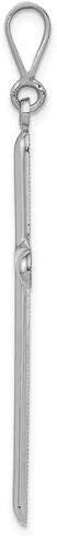 Solid 14k White Gold Cross Pendant Charm - 51mm x 23mm in Saudi Arabia