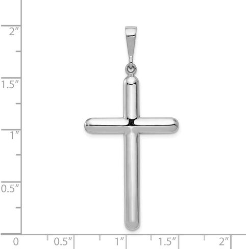Solid 14k White Gold Cross Pendant Charm - 51mm x 23mm in Saudi Arabia