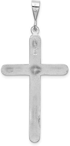 Solid 14k White Gold Cross Pendant Charm - 51mm x 23mm in Saudi Arabia