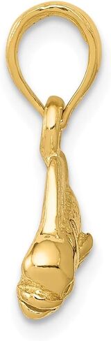 Solid 14k Yellow Gold Men's Mahi Fish Pendant Charm - 15mm x 22mm in Saudi Arabia
