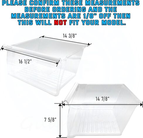 Upgraded Lifetime Appliance W10178772 Crisper Bin (Upper) Compatible with Whirlpool Refrigerator - WPW10178772 in Saudi Arabia