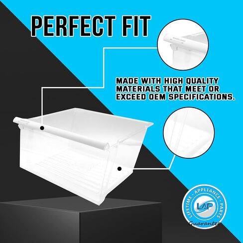 Upgraded Lifetime Appliance W10178772 Crisper Bin (Upper) Compatible with Whirlpool Refrigerator - WPW10178772 in Saudi Arabia