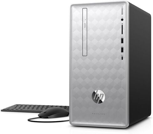 HP Pavilion Desktop Computer, Intel Core i3-8100, 8GB RAM, 1TB hard drive, Windows 10 (590-p0030, Silver) in Saudi Arabia