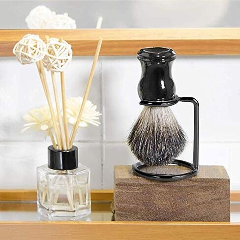Shaving Razor and Brush Stand Universal Holder for Safety Razor Storage Shave Brush Holder, Black. in Kuwait