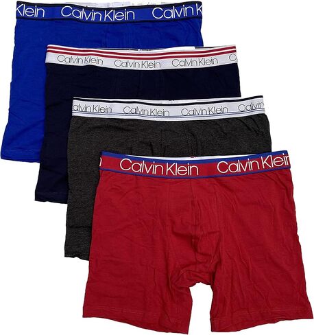 Calvin Klein Men's Variety Waistband Cotton Stretch Boxer Briefs 4 Pack in Saudi Arabia