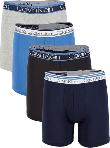 Calvin Klein Men's Variety Waistband Cotton Stretch Boxer Briefs 4 Pack in Saudi Arabia