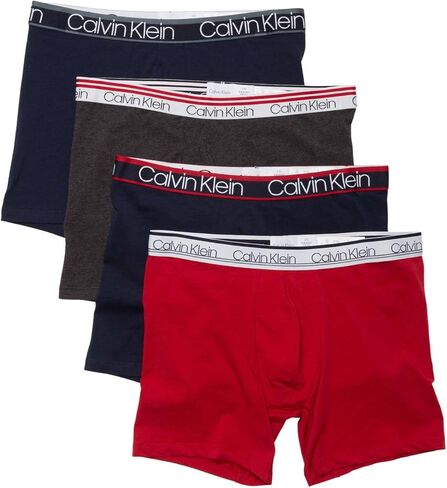 Calvin Klein Men's Variety Waistband Cotton Stretch Boxer Briefs 4 Pack in Saudi Arabia