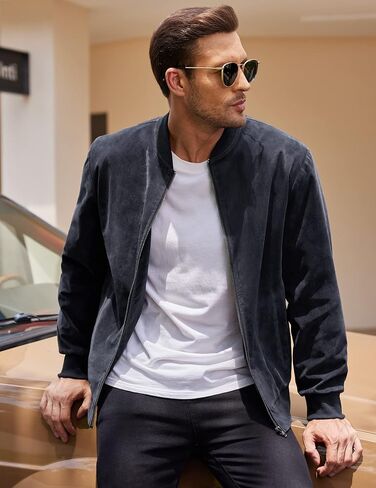 جاكيت رجالي كاجوال من COOFANDY جاكيت منفوخ من الجلد السويدي خفيف الوزن in Kuwait