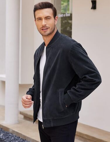 جاكيت رجالي كاجوال من COOFANDY جاكيت منفوخ من الجلد السويدي خفيف الوزن in Kuwait