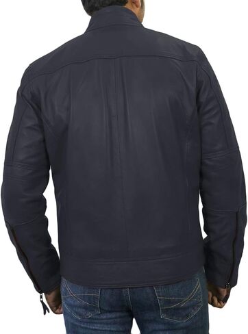 Laverapelle Men's Genuine Lambskin Leather Jacket (Black, Racer Jacket) - 1501425 in Kuwait
