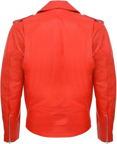Men's Leather Brando Biker Jacket Rock Motorcycle Retro Hide Biker Jacket in Saudi Arabia