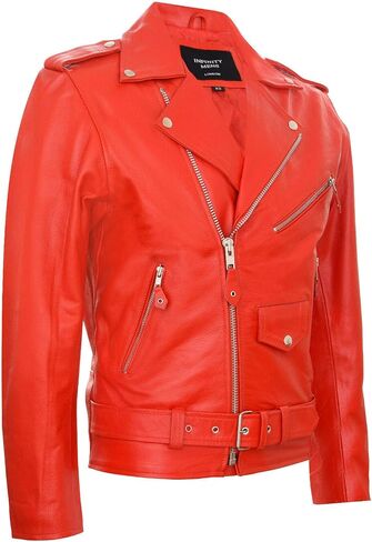 Men's Leather Brando Biker Jacket Rock Motorcycle Retro Hide Biker Jacket in Saudi Arabia