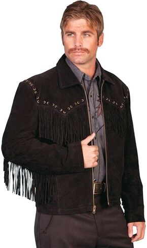 Scully Men's Fringed Suede Leather Short Jacket - 221-409 in Kuwait