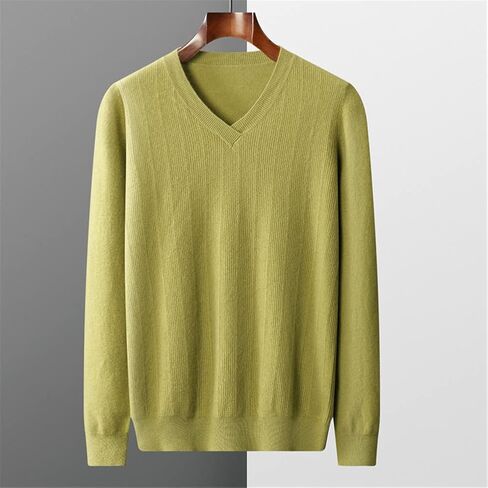Vsadsau 100% Pure Cashmere Sweater Men V-Neck Pullover Sweater Jacquard Knitted Cashmere Jumper in Saudi Arabia