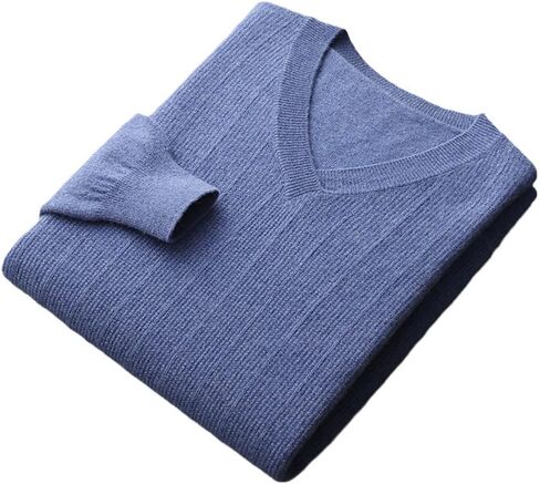 Vsadsau 100% Pure Cashmere Sweater Men V-Neck Pullover Sweater Jacquard Knitted Cashmere Jumper in Saudi Arabia