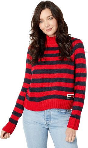 Tommy Jeans Mock Neck Stripe Sweater in Saudi Arabia
