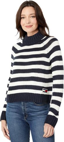 Tommy Jeans Mock Neck Stripe Sweater in Saudi Arabia