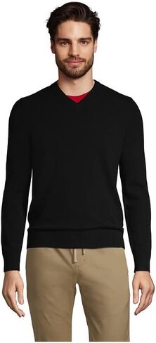 Lands' End Men's Fine Gauge Cashmere V-Neck Sweater in Kuwait