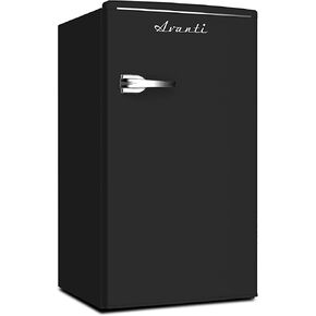 Avanti RMRS31X1B-IS Retro Mini Fridge for Home Office or Dorm, Manual Defrost and Adjustable Temperature, 3.1 Cu.Ft, Black
