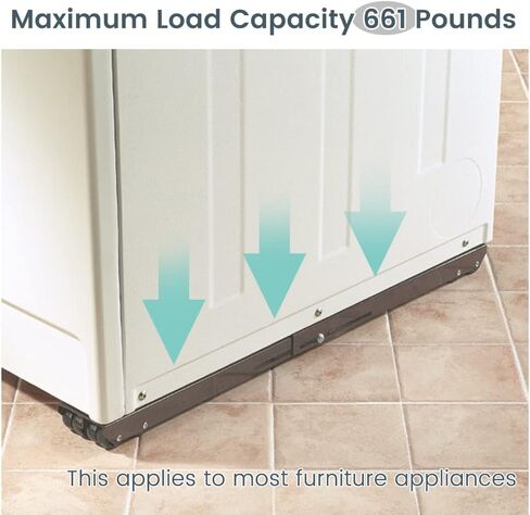 Adjustable Heavy Appliance Sliders Mover, Heavy Duty Appliance Base Rollers Stand for Refrigerator, Dishwashers, Washing Machine, Dryers, Furniture Dolly Mobile Roller with Brake and Lifter (Black) in Kuwait
