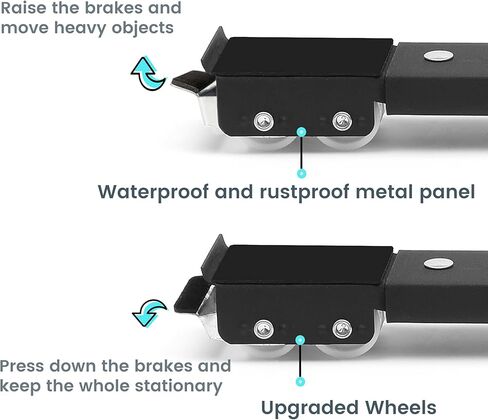 Adjustable Heavy Appliance Sliders Mover, Heavy Duty Appliance Base Rollers Stand for Refrigerator, Dishwashers, Washing Machine, Dryers, Furniture Dolly Mobile Roller with Brake and Lifter (Black) in Kuwait
