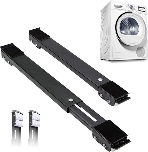Adjustable Heavy Appliance Sliders Mover, Heavy Duty Appliance Base Rollers Stand for Refrigerator, Dishwashers, Washing Machine, Dryers, Furniture Dolly Mobile Roller with Brake and Lifter (Black) in Kuwait