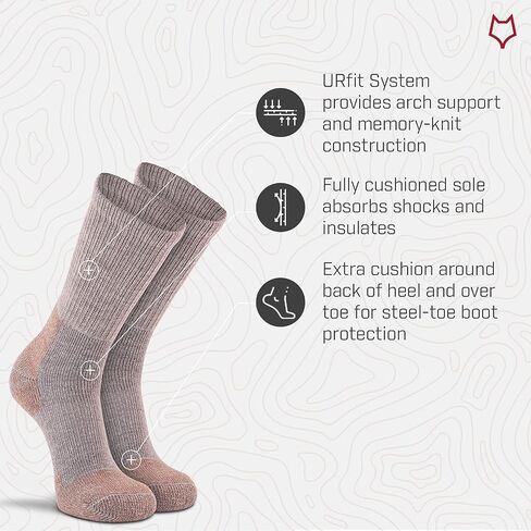 Fox River Steel Toe Crew Cut Work Socks for Men and Women 2 Pack Heavyweight Boot Socks with Moisture Wicking Fabric in Saudi Arabia