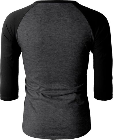 H2H Mens Casual Slim Fit T-Shirts Henley Shirts Raglan Long & 3/4 Sleeve Jersey Baseball T Shirts in Kuwait