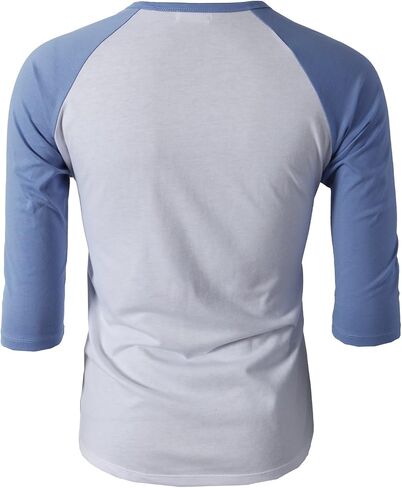 H2H Mens Casual Slim Fit T-Shirts Henley Shirts Raglan Long & 3/4 Sleeve Jersey Baseball T Shirts in Kuwait