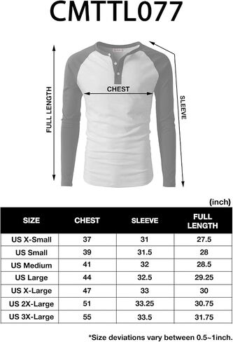 H2H Mens Casual Slim Fit T-Shirts Henley Shirts Raglan Long & 3/4 Sleeve Jersey Baseball T Shirts in Kuwait