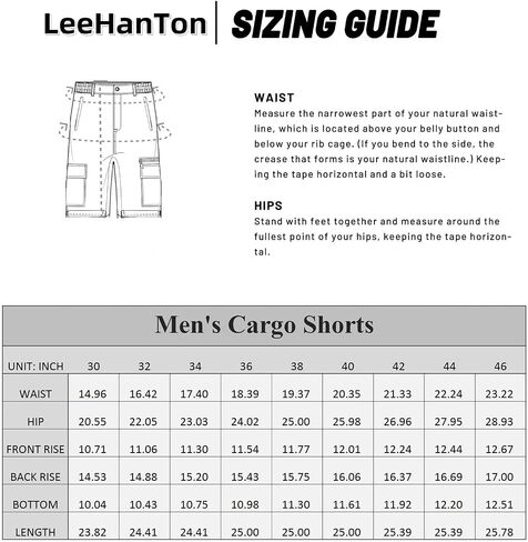 LeeHanTon Men's Cargo Shorts Golf Hiking Cargo Pants Breathable Quick Dry Cotton Short Multi-Pocket in Saudi Arabia
