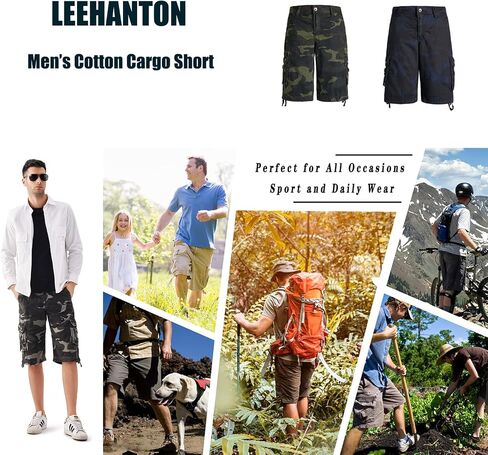 LeeHanTon Men's Cargo Shorts Golf Hiking Cargo Pants Breathable Quick Dry Cotton Short Multi-Pocket in Saudi Arabia