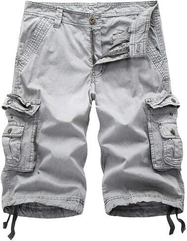 TOSKIP Men's Cargo Shorts Cotton Twill Multi Pockets Outdoor Wear in Saudi Arabia