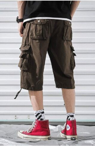TOSKIP Men's Cargo Shorts Cotton Twill Multi Pockets Outdoor Wear in Saudi Arabia