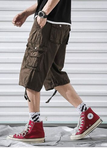 TOSKIP Men's Cargo Shorts Cotton Twill Multi Pockets Outdoor Wear in Saudi Arabia