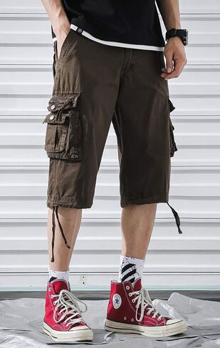 TOSKIP Men's Cargo Shorts Cotton Twill Multi Pockets Outdoor Wear in Saudi Arabia