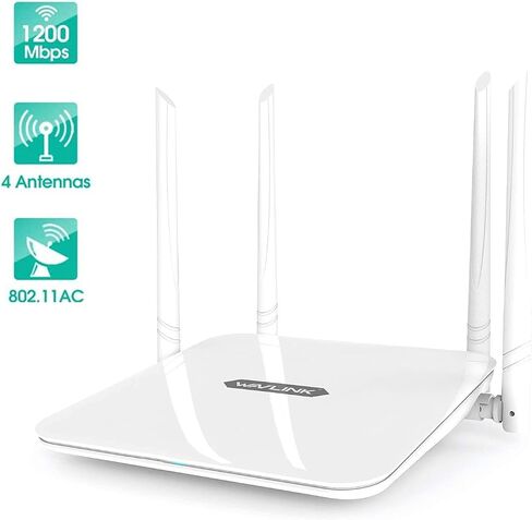 راوتر واي فاي WAVLINK AC1200 ثنائي النطاق 2.4 جيجا/5 جيجا راوتر إنترنت لاسلكي للمنزل، 4 × 5 ديسيبل هوائيات اتجاهية متعددة الاتجاهات لإشارة واي فاي قوية، راوتر جيجابت اللاسلكي يدعم واي فاي الضيوف، WISP ووضع AP in Kuwait
