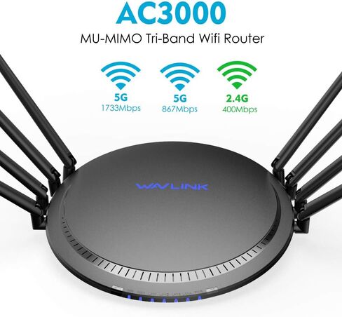 راوتر واي فاي WAVLINK AC1200 ثنائي النطاق 2.4 جيجا/5 جيجا راوتر إنترنت لاسلكي للمنزل، 4 × 5 ديسيبل هوائيات اتجاهية متعددة الاتجاهات لإشارة واي فاي قوية، راوتر جيجابت اللاسلكي يدعم واي فاي الضيوف، WISP ووضع AP in Kuwait