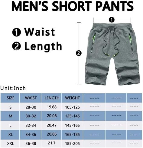 Thobisy Mens Shorts Casual Cotton Workout Elastic Waist Short Pants Drawstring Beach Shorts with Zipper Pockets in Saudi Arabia