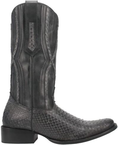 حذاء Dingo الرجالي Ace High Snake Print Western Boot بمقدمة مستديرة - Di 848 -Blk in Saudi Arabia