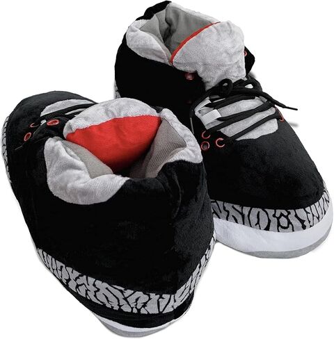 Y 2 K Sneaker Slippers Collection - Jordan Cement Look-Alike Comfy Warm Indoor Plush Kicks For Lounging - Unisex Gift For Men & Women - One Size Fits Most, One Size Women/One Size Men in Saudi Arabia