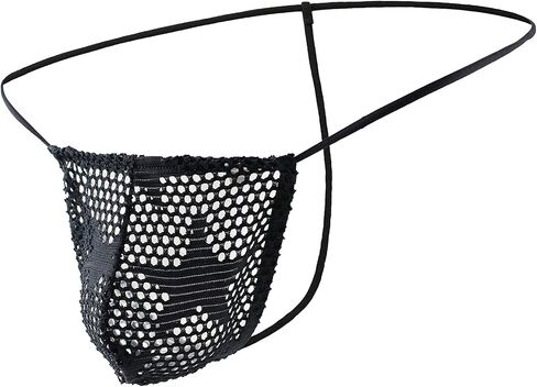 Swbreety Men's Sexy Star Mesh Underwear Low Rise Bulge Thong G-String in Saudi Arabia