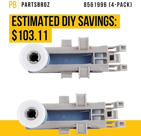 W11157084 8561996 Dishwasher Rack Wheels (4-Pack) by PartsBroz - Compatible Kenmore Maytag Whirlpool - Replaces AP6285708 WP8561996 - Two Adjustable Positions, High / Low - Upper Dishrack Part in Saudi Arabia