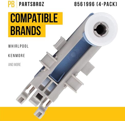 W11157084 8561996 Dishwasher Rack Wheels (4-Pack) by PartsBroz - Compatible Kenmore Maytag Whirlpool - Replaces AP6285708 WP8561996 - Two Adjustable Positions, High / Low - Upper Dishrack Part in Saudi Arabia