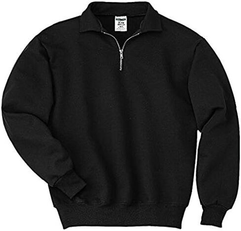 Jerzees mens 9.5 oz. 50/50 Super Sweats NuBlend Fleece Quarter-Zip Pullover(4528)-BLACK-L in Kuwait